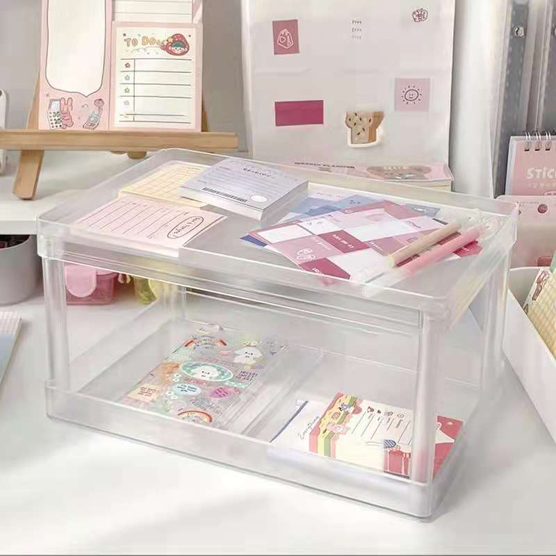 2Layer Clear White Acrylic Desk Shelf Rack Organizer TwoLayer