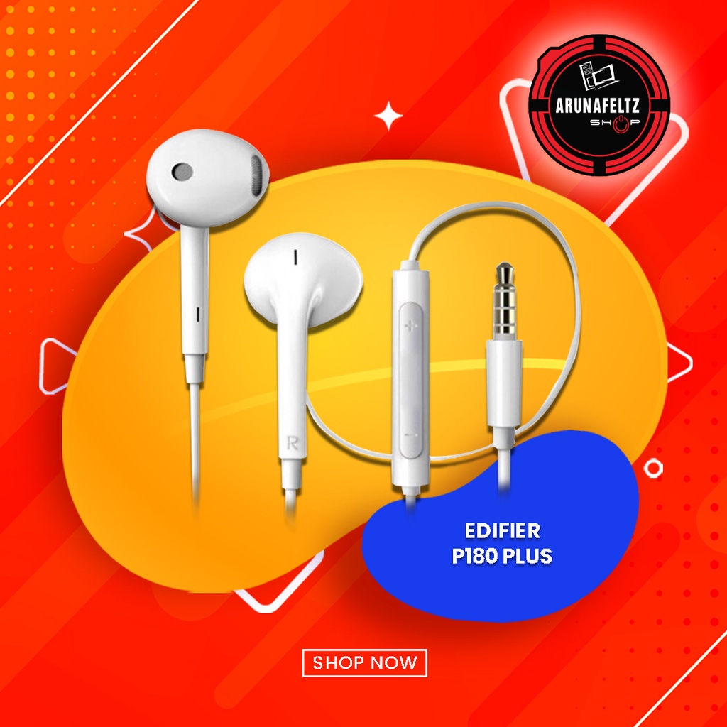 Edifier P180 Plus SemiInEar Earphones With Microphone White