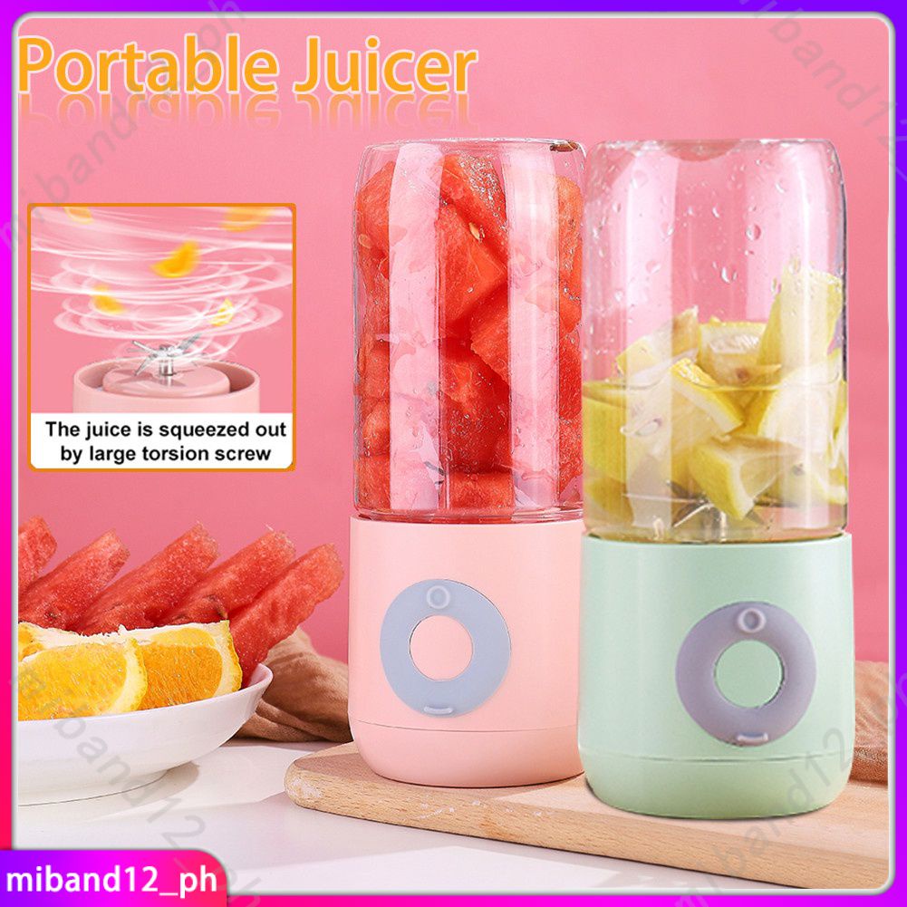 Portable Blender Glass Cup 6 Blades Rechargeable Mini Portable Blender