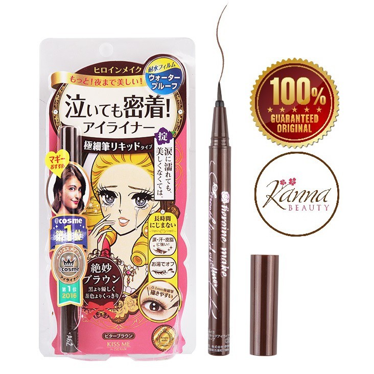Kiss Me Heroine Smooth Liquid Eyeliner Bitter Brown 0.1mm Shopee