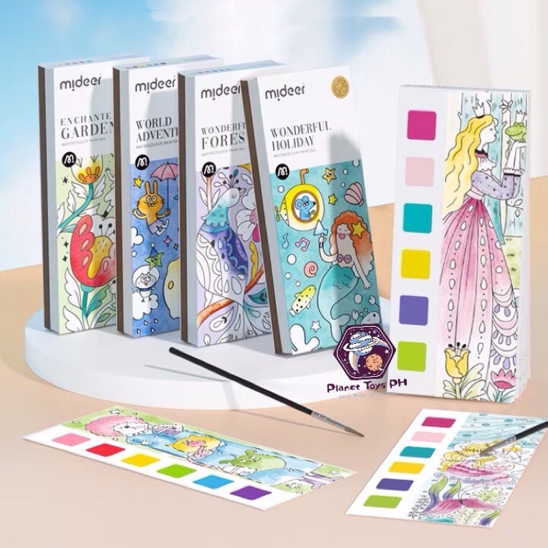 Mideer Watercolor Painting Booklet with colors and brush included