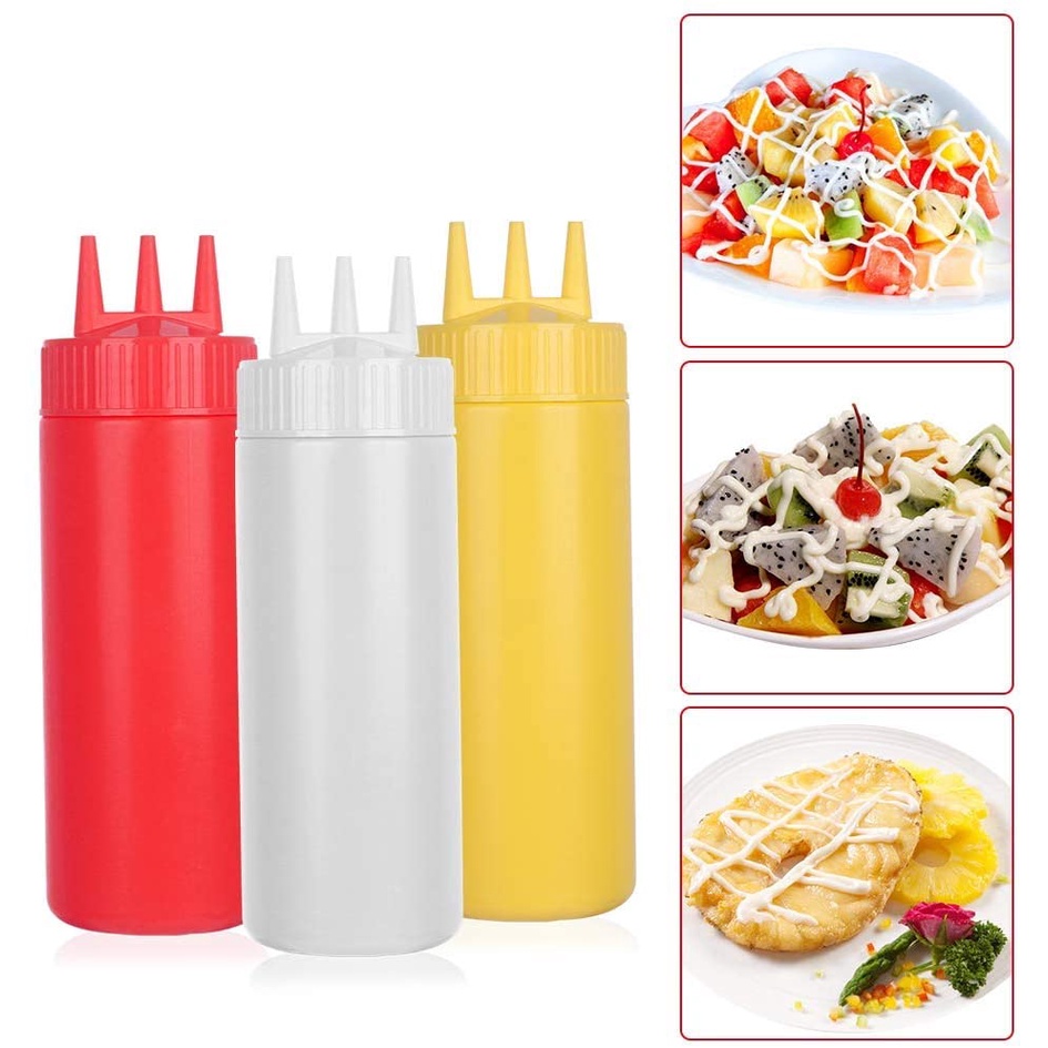 1Pcs 650ml Ketchup Squeeze Bottle Plastic Condiment Squeeze Squirt