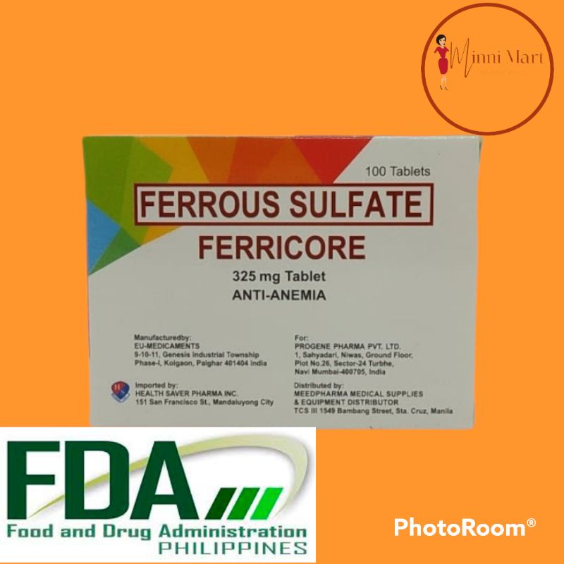 FERRICORE Ferrous Sulfate 325mg tablet (AntiAnemia) Shopee Philippines