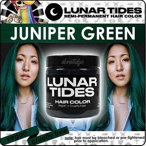 Lunar Tides Juniper Green ☾ SemiPermanent Green Hair Dye ilovetodye