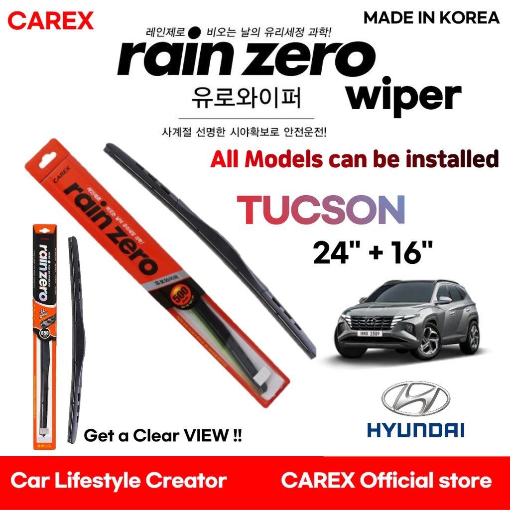 CAR WIPER UNIVERSAL TUCSON 24" +16" / CAR WIPER/ MADE IN KOREA Shopee