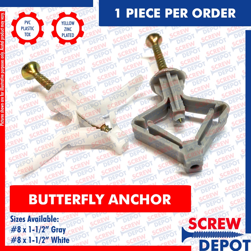 100/50/10/1 PC Butterfly Screw Expansion Anchor / Aircraft or Airplane