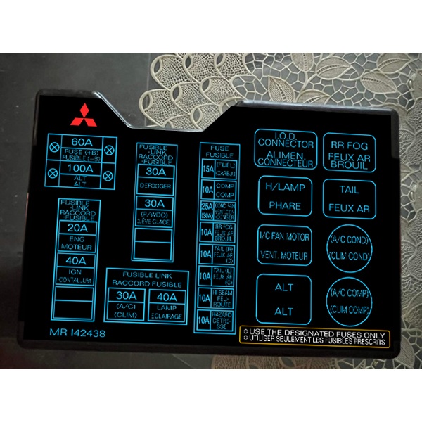 car sticker Fusebox Fuse box label diagram STICKER for Mitsubishi