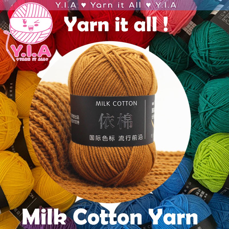 Yia A 4Ply Milk Cotton Yarn Crochet Soft Knitting Wool Thread 50G Shopee Philippines