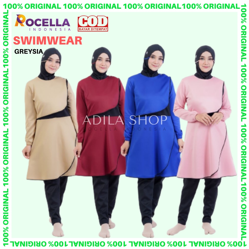 Women's Swimsuit Syari Rocella Swimwear Graysia Muslim Women Swimsuit