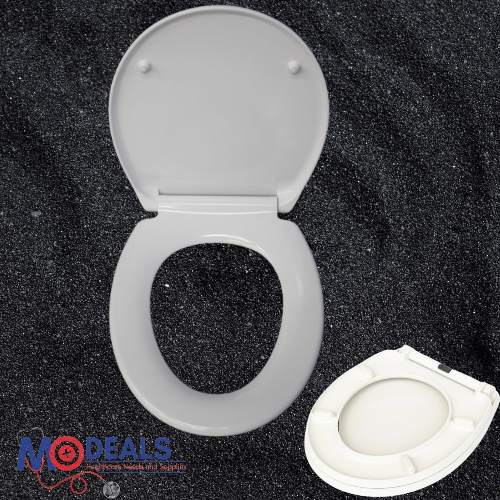 Soft Close Round Toilet Seat Cover with One Button Release ( White