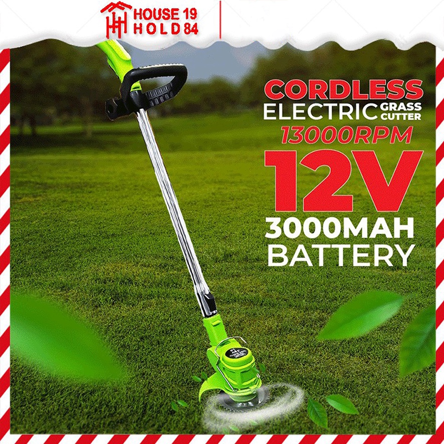 Electric Grass Cutter Lawn Mower Rechargeable Lithium Battery Cordless