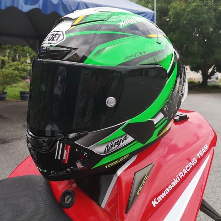 Shoei X14 Full Face Motorcycle Helmet X14 Kawasaki Model Helmet
