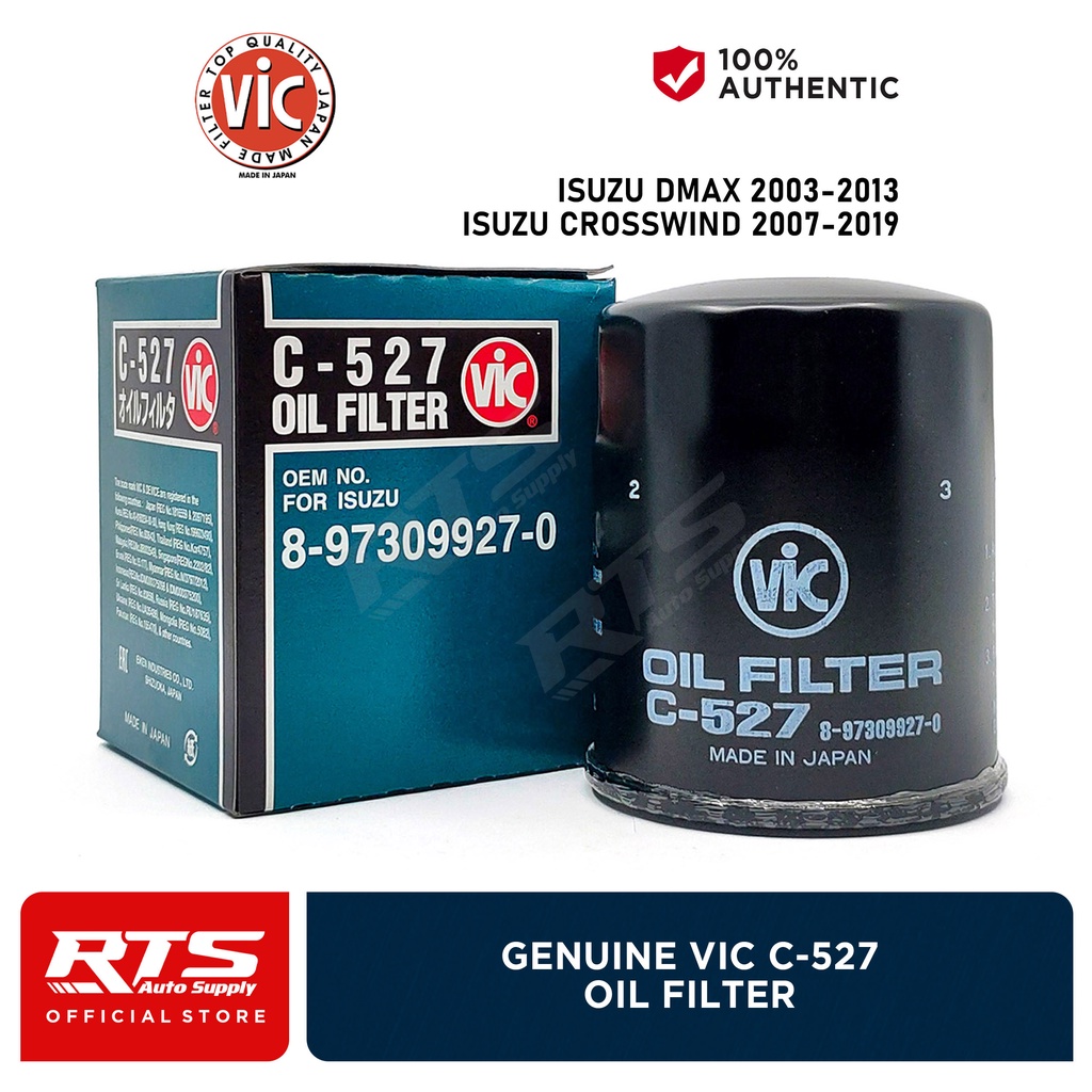 VIC Oil Filter C527 for Isuzu Crosswind 20072019 Dmax 20032013 ( C527) 1Pc Shopee Philippines