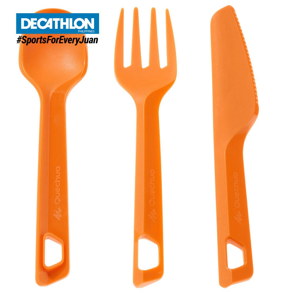 Decathlon Quechua 3Piece Hiker's Camping Plastic Cutlery Set (Knife