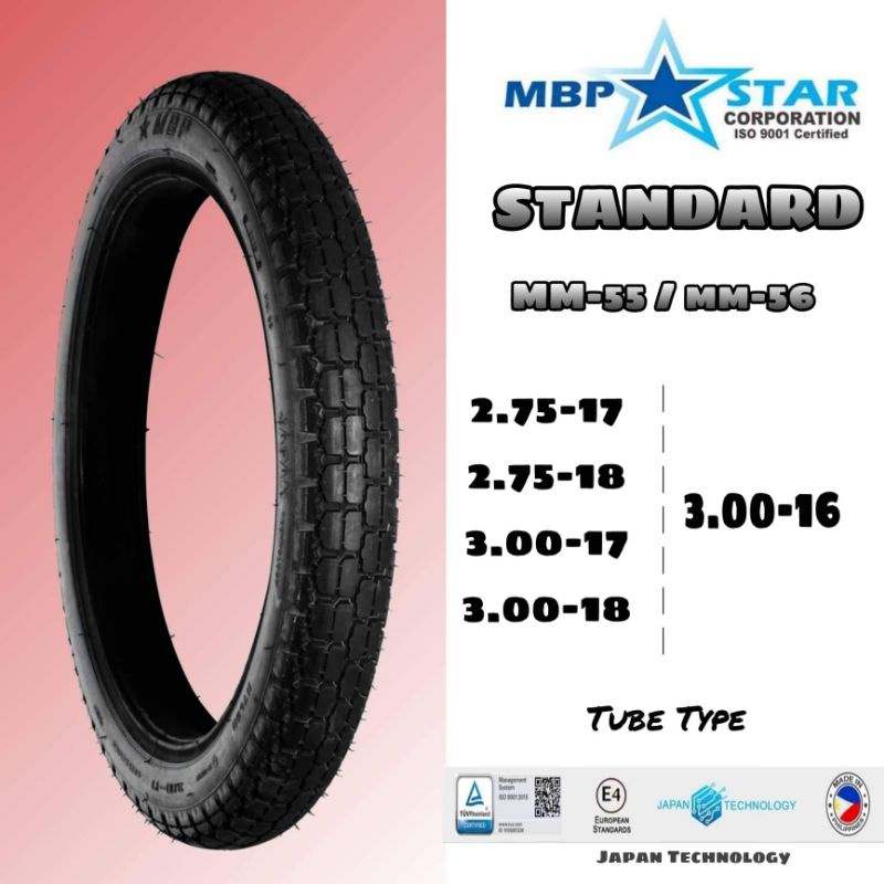 MBP STAR STANDARD 2.75 X 17 4PLY MOTORCYCLE TIRE (SIDE CAR) Shopee