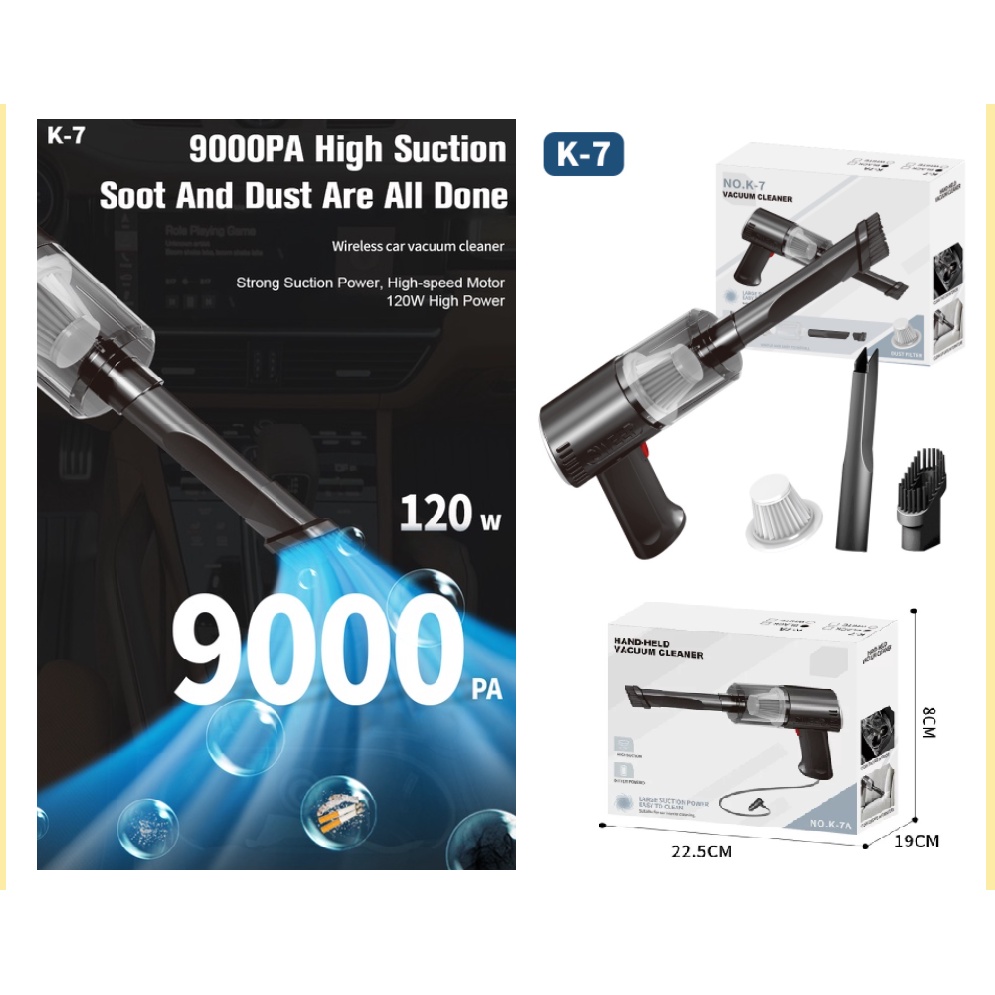 NO.K7 Cordless Vacuum Cleaner Portable Handheld Vacuum Cleaner Wet&Dry Mini Rechargeable