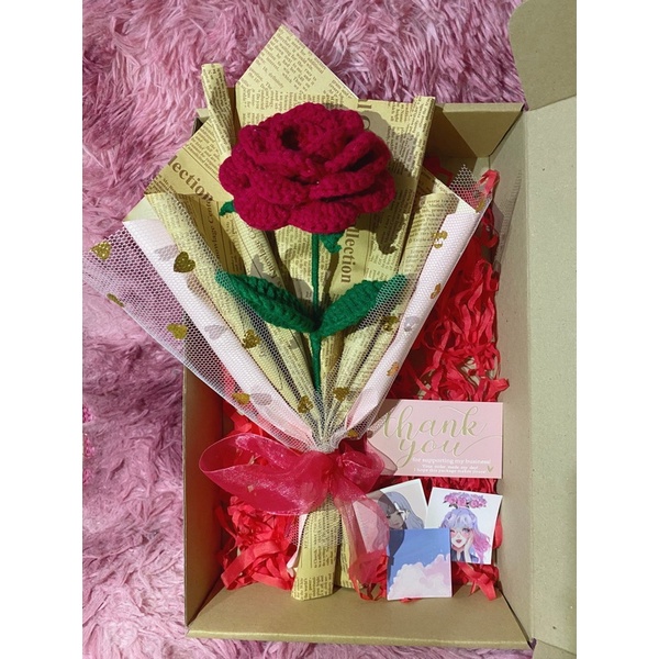 Rose Crochet Flower Bouquet (Made to order) Shopee Philippines