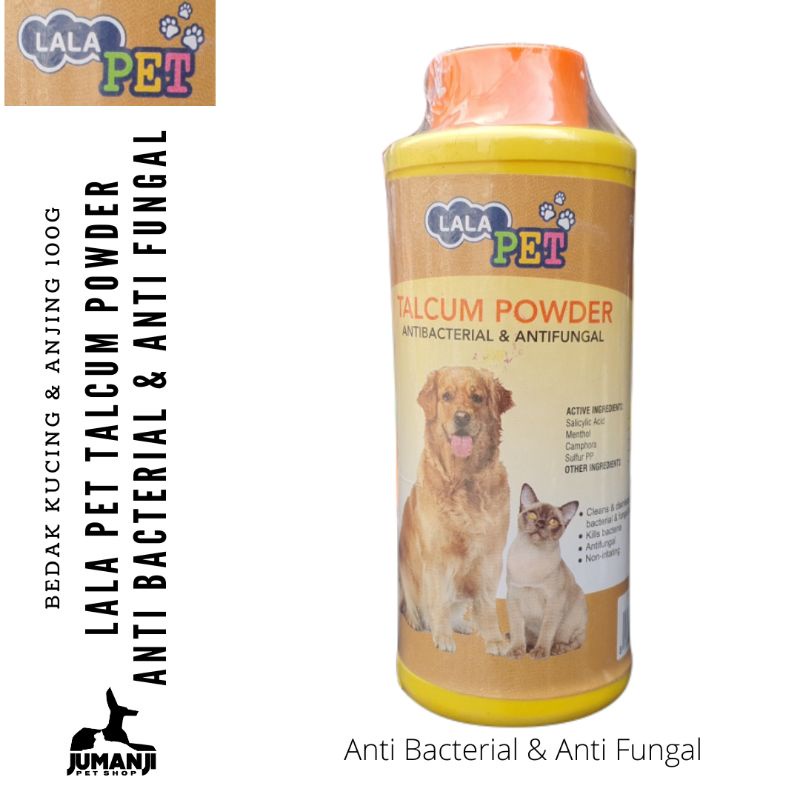Lala PET Talcum Powder Anti Bacterial & Anti Fungal Powder 100gr For