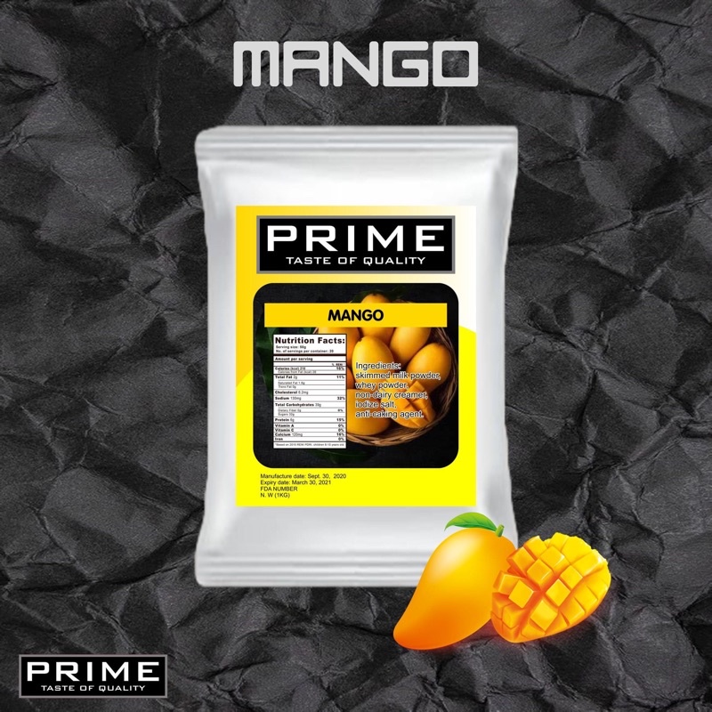 Prime Mango 1kg Flavored powder (Milk Tea, Ice cream, Frappe) Shopee