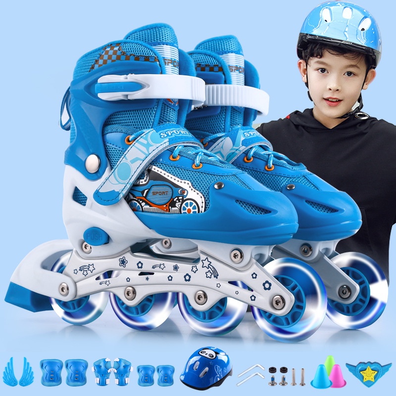 Full Flash Children's Single Row the Skating Shoes Full Set Inline