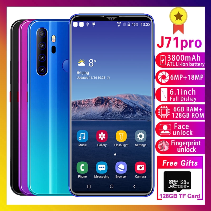 J71pro 6.7inch cheap hp 8+128GB Android mobile phone dual card