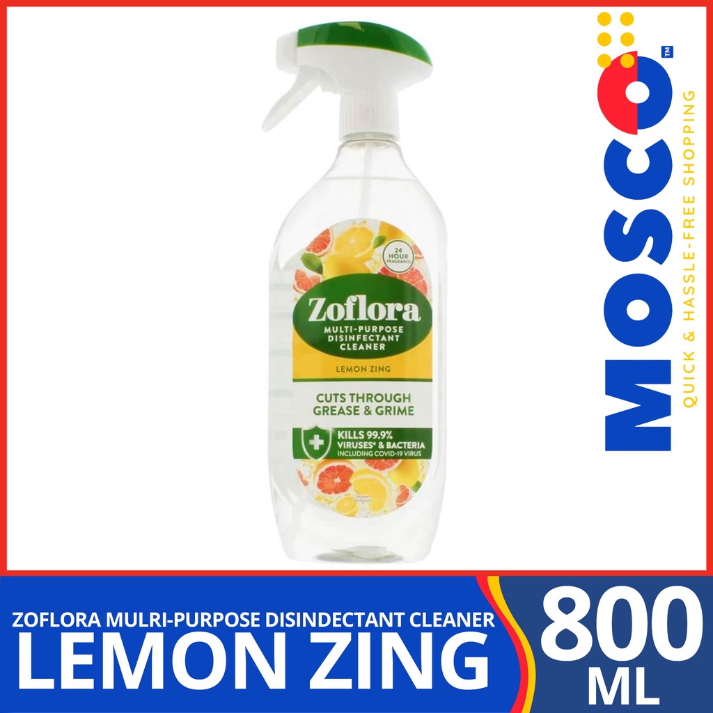 ZOFLORA Lemon Zing MultiPurpose Disinfectant Spray Cleaner 800mL