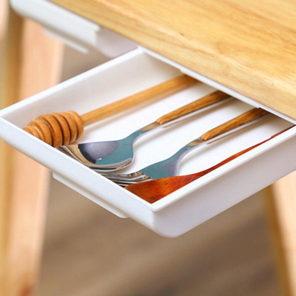 Selfadhesive hidden storage box under desk drawer desk folder under