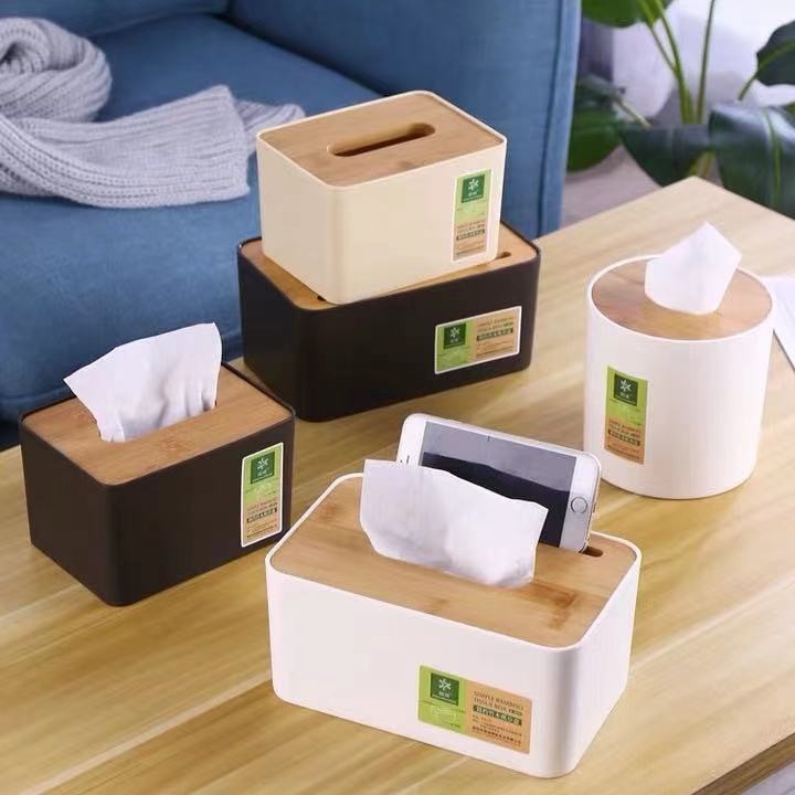 ins minimalist style bamboo tissue box restaurant bedroom desktop