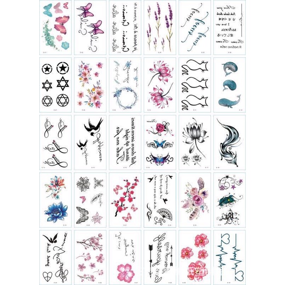 30pcs Waterproof Temporary Cute Tattoo Sticker Ins Fresh English Letter