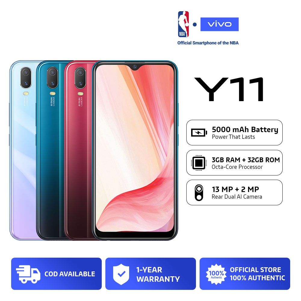 vivo Y11 3GB+32GB 5000mAh SDM439 8MP/13MP+2MP Dual Rear Camera