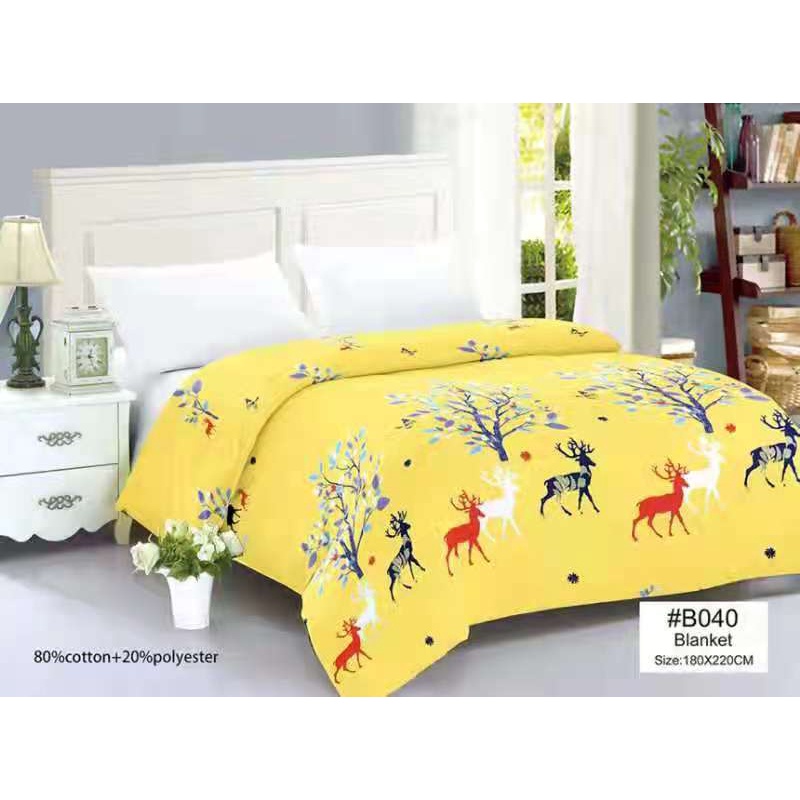 lucky 7 New Polycotton bed blanket Kumot Double size (180cm*220cm