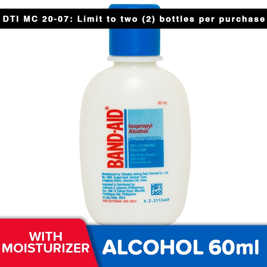 BandAid Isopropyl Alcohol w/ Moisturizers 60ml Shopee Philippines