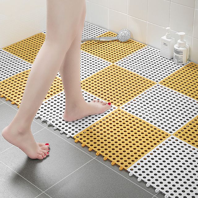 Bathroom antislip mat toilet floor mat splicing toilet hollowedout