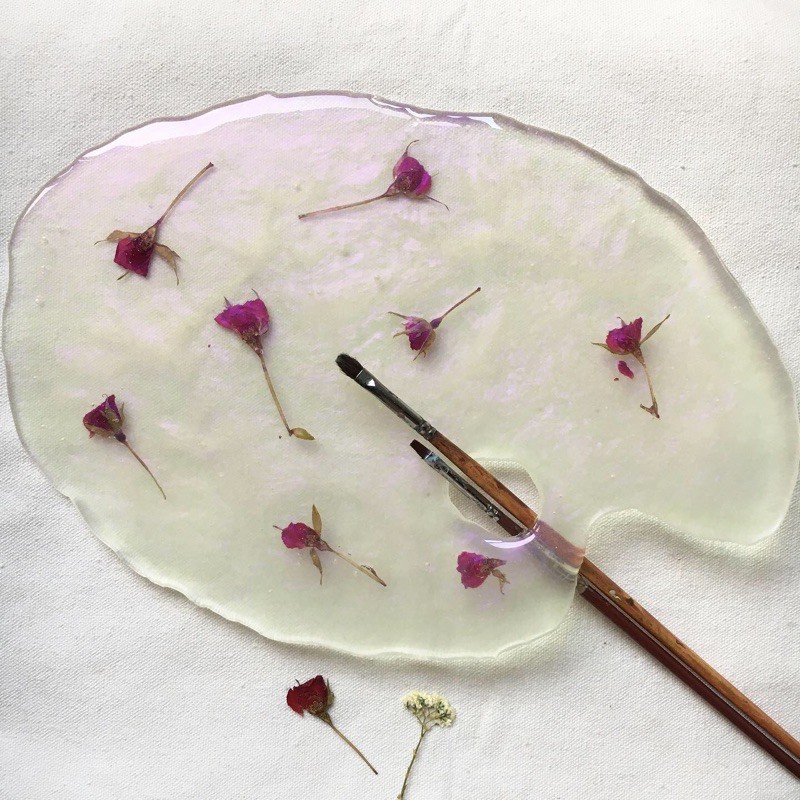 Decorative Trays Home & Living Home Décor Floral Resin Paint Palette