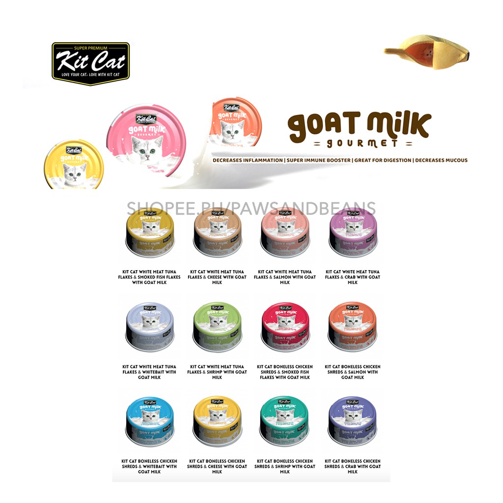 Kit Cat Goat Milk Gourmet 70g Cat Food KitCat Goat's Milk Wet Cat Food Canned Food for Cats