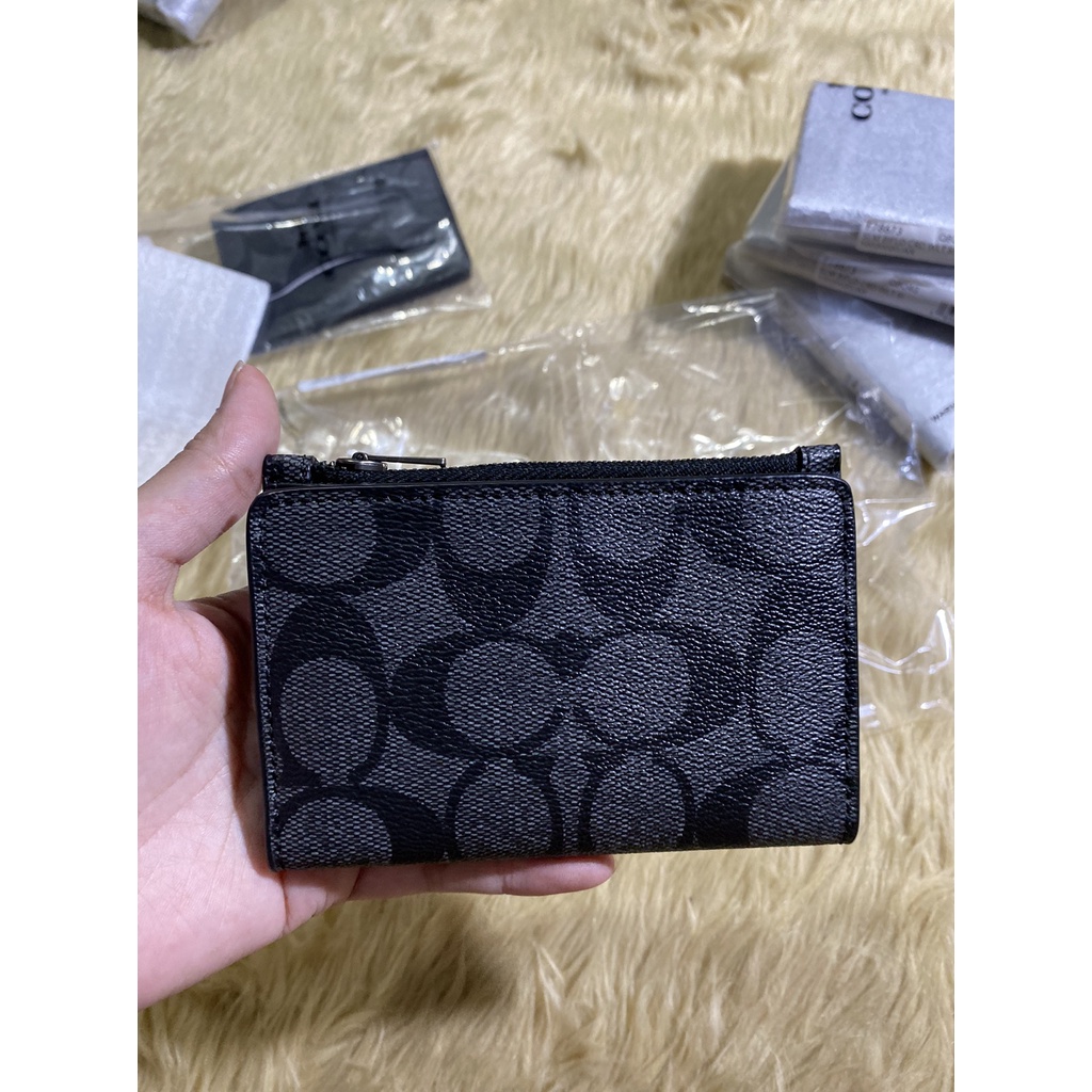 AUTHENTIC COACH Slim Bifold Card Wallet for Men In Signature Canvas