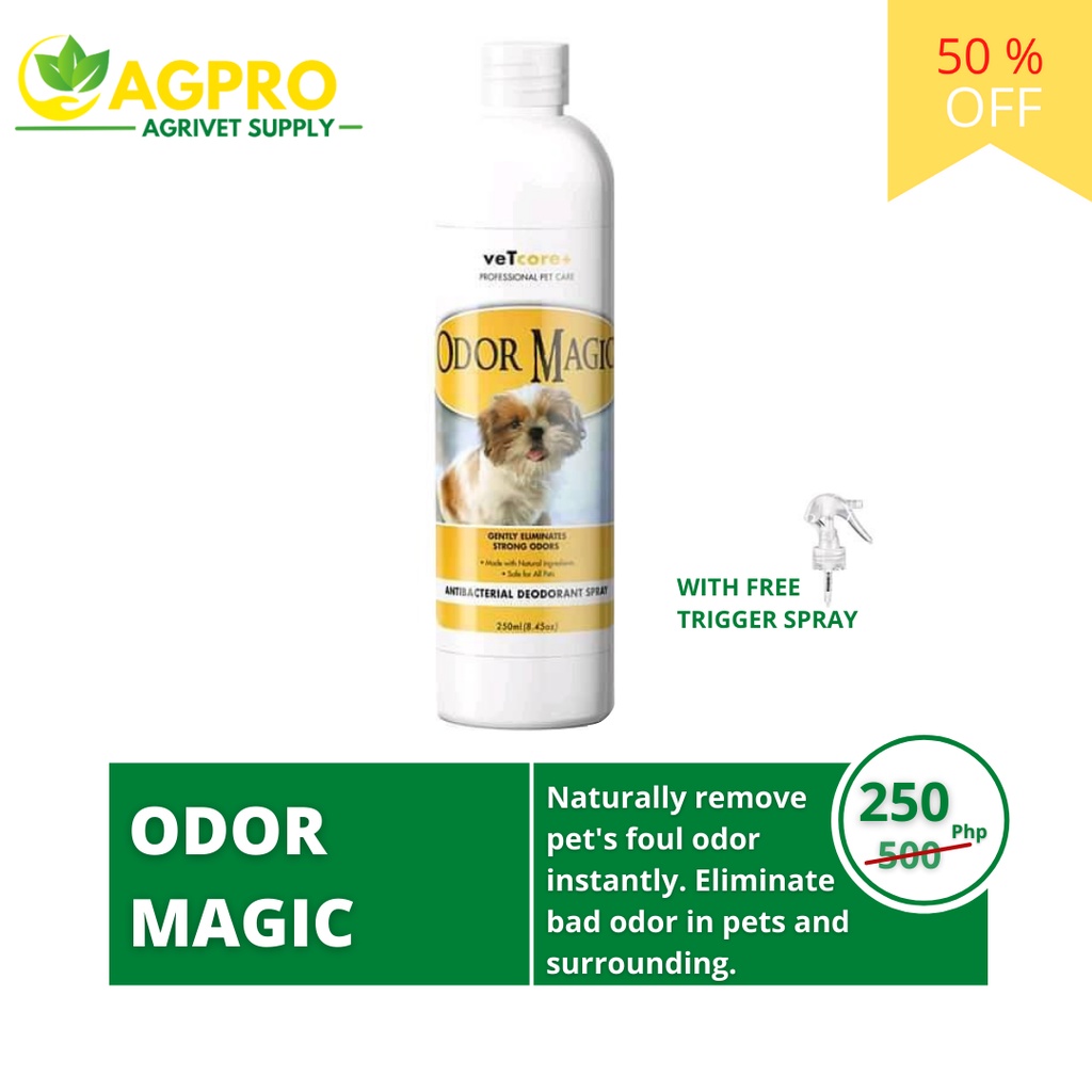 Vet Core+ Odor Magic 250ml (Antibacterial Dog Deodorant Spray) Shopee