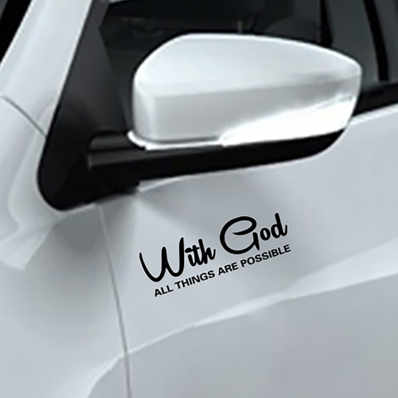 WITH GOD ALL THINGS ARE POSSIBLE Classic Christian Car Stickers Vinyl