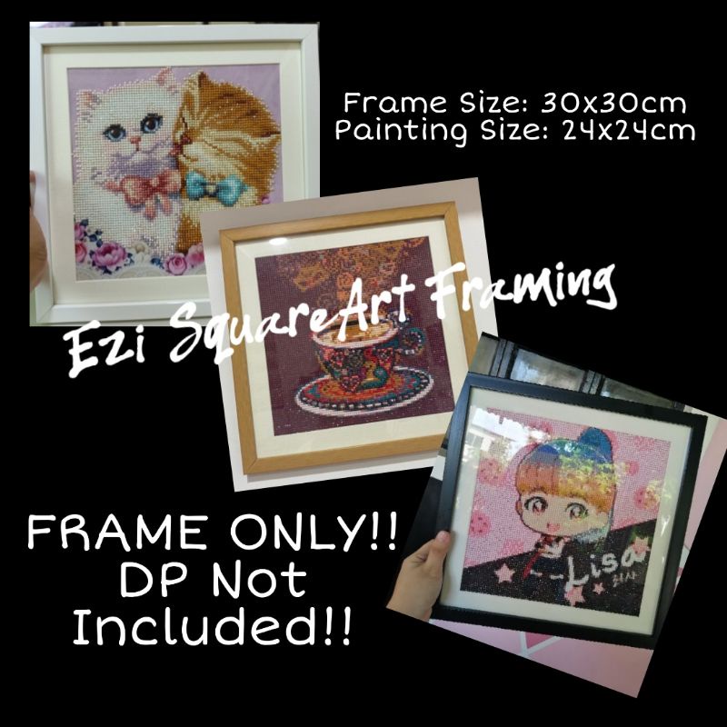 Diamond Painting Frame With 1" Matting 30x30cm(Window Size 24x24cm