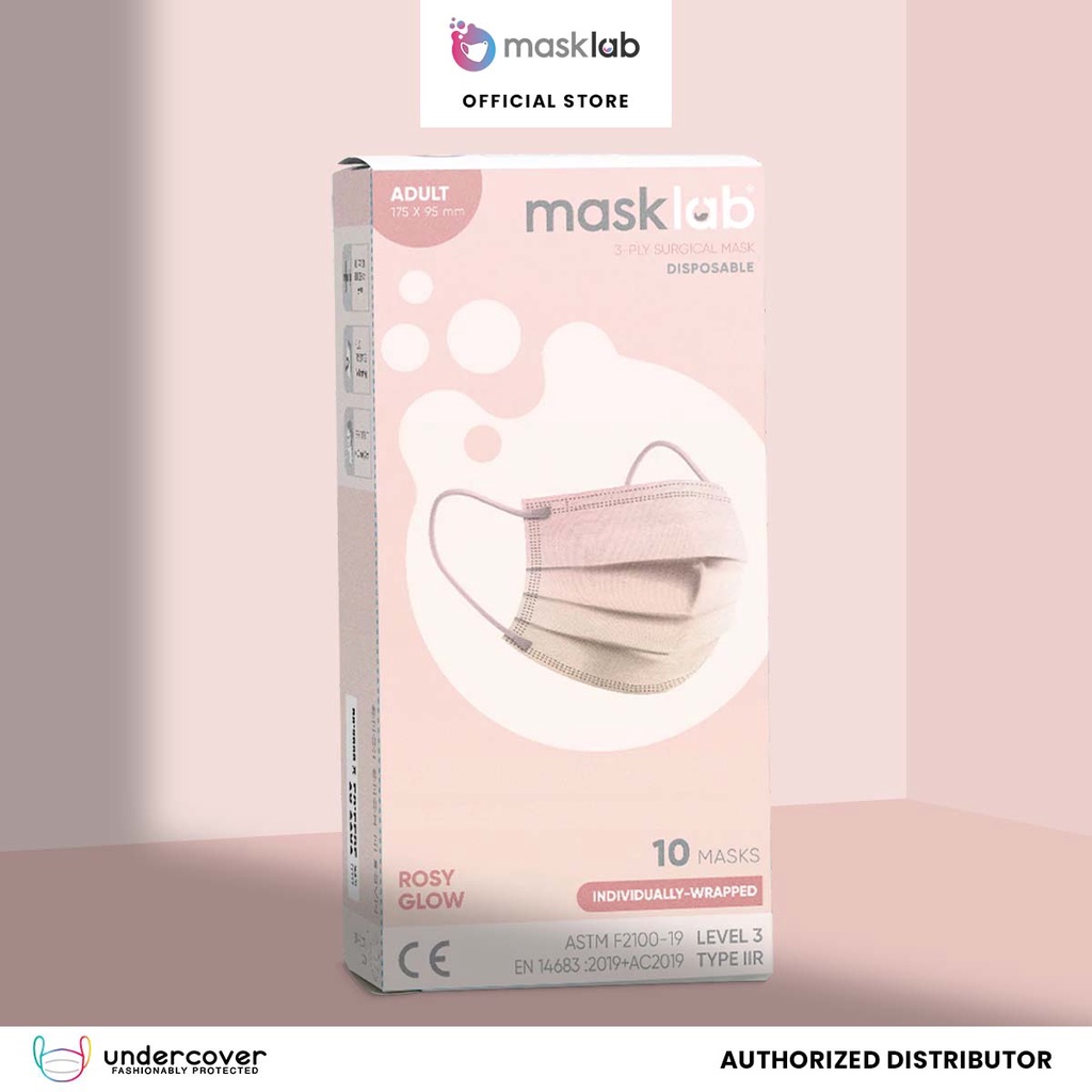 MASKLAB Undercover Mask PH Adult Surgical Rosy Glow (10 pcs