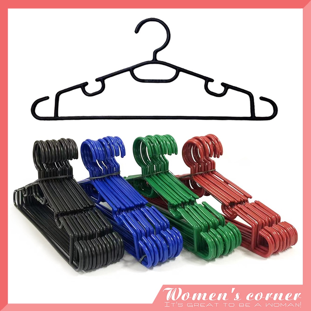 WM 12pcs Plastic Hanger Drying Cloth Hangers 1 Dozen Coat Clothes