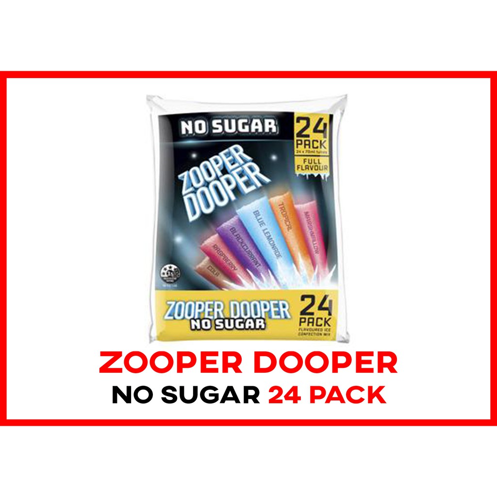 ZOOPER DOOPER ICE BLOCKS ICE CANDY 6 COSMIC FLAVOURS 24 PACKS AUS JUST