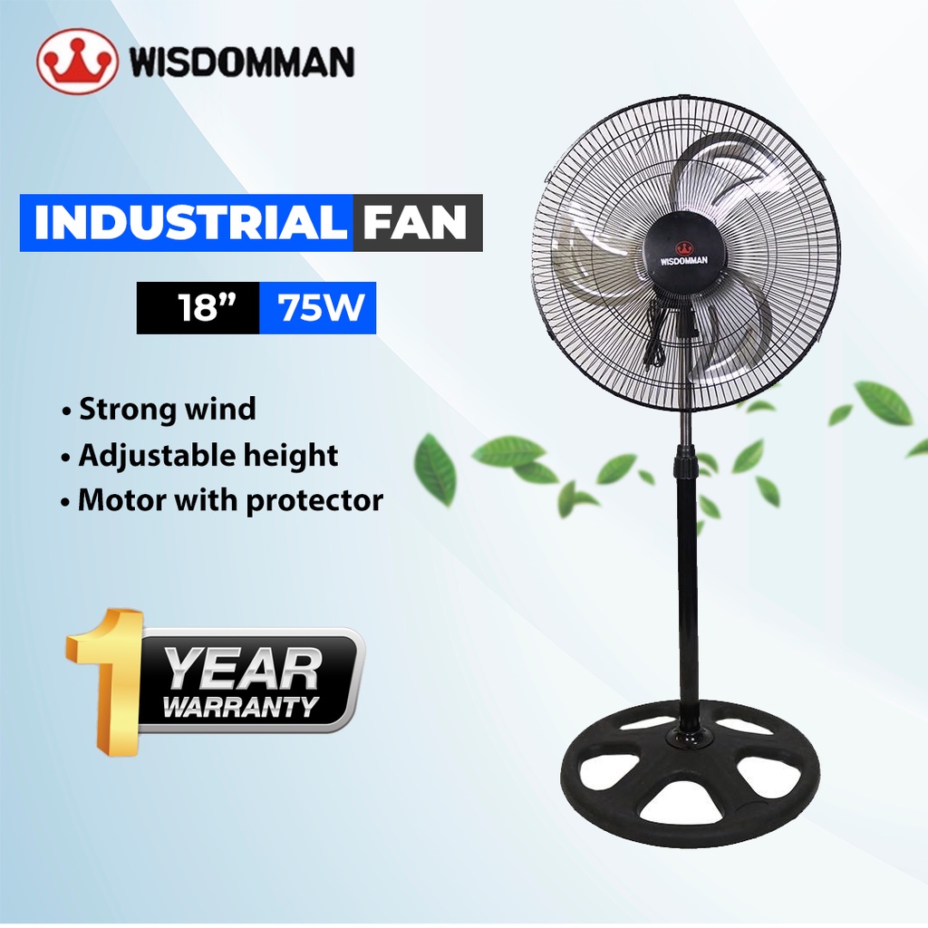 WISDOMMAN WSF1803 18" 75W Industrial fan Metal Fan Electric Fan Stand