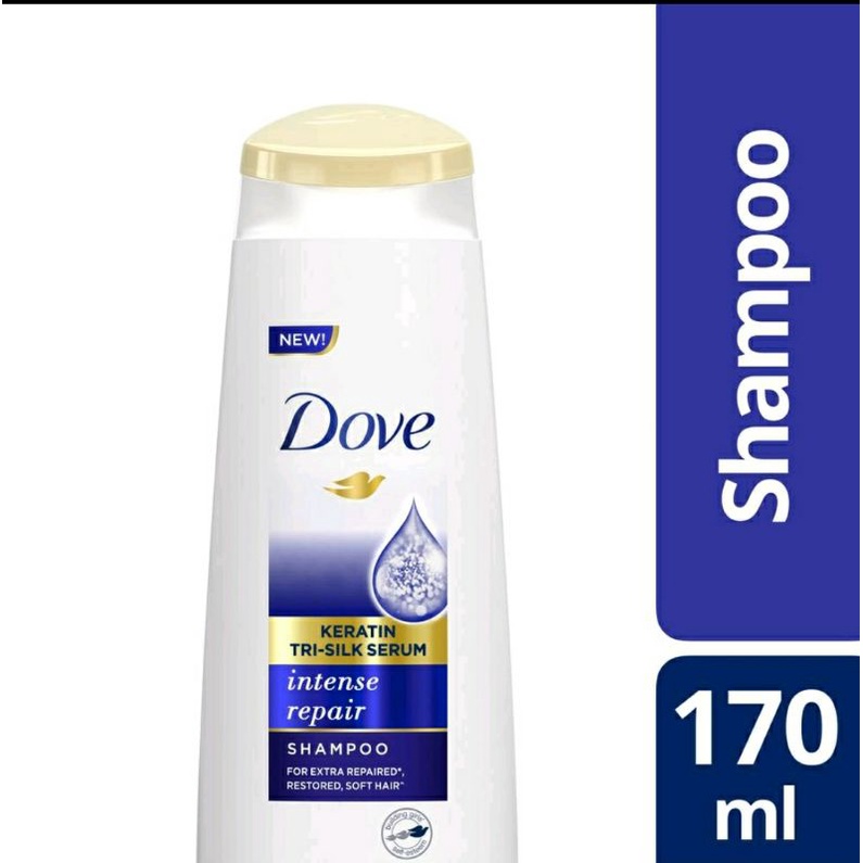 Dove Keratin TriSilk Serum Intense Repair Shampoo 170ml Shopee