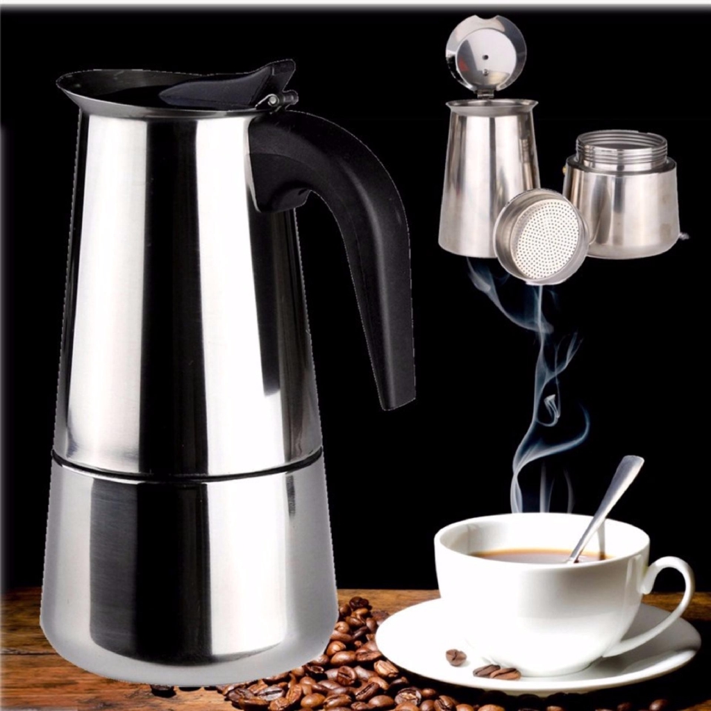 Stainless Stovetop Espresso Coffee Maker (4cups Capacity) Shopee