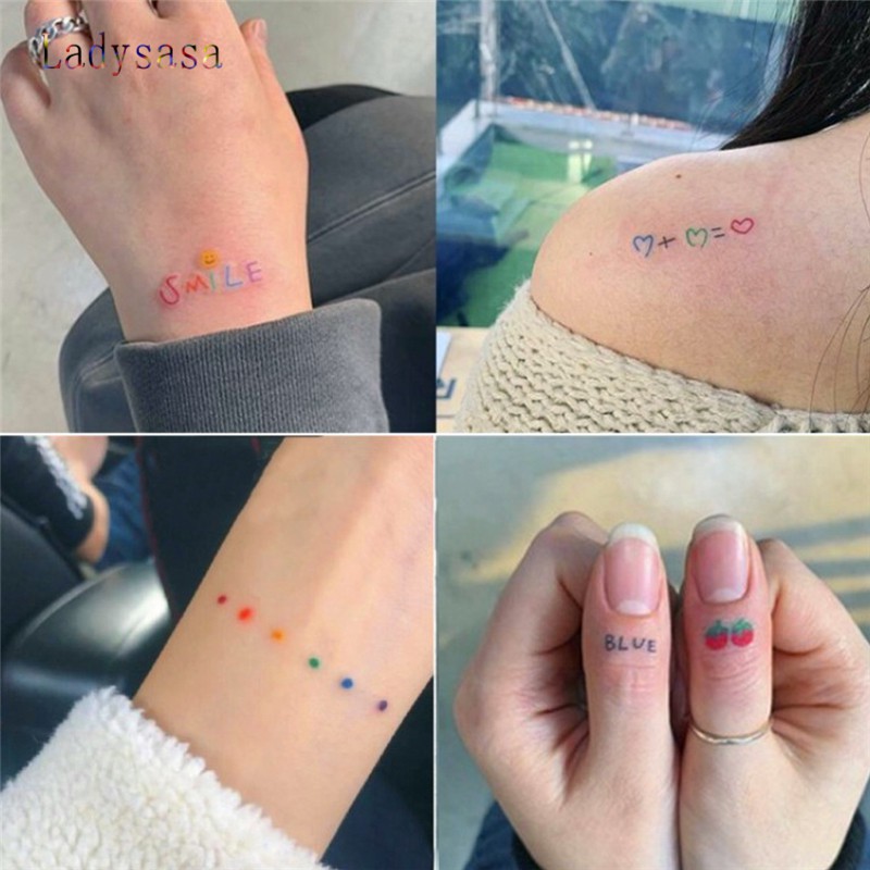 Ld 30Pcs New Fashion Colorful Tattoo Sticker Rainbow Smiley Cute Love Heart Bracelet Bear | Shopee Philippines 800_x_800_jpg