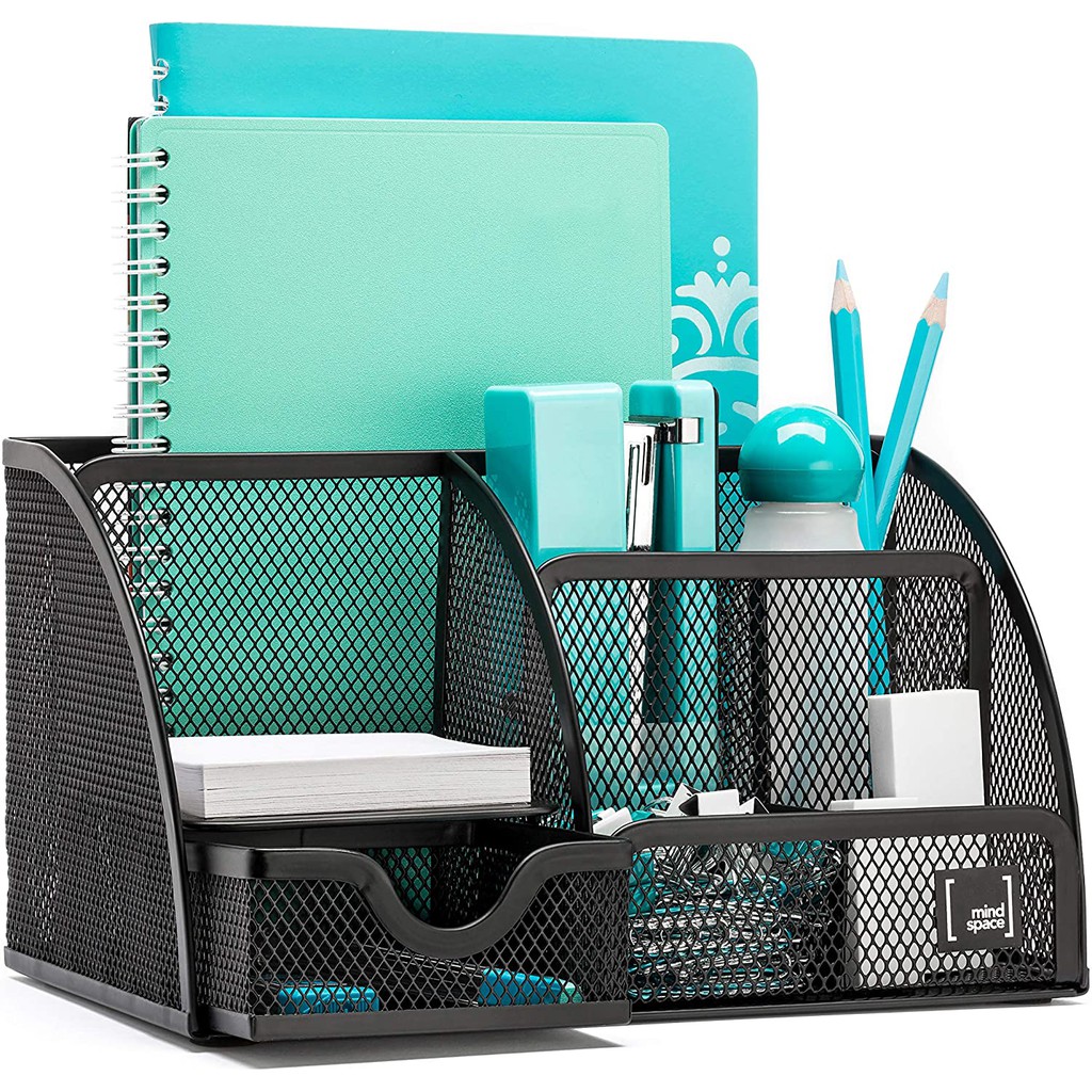 7in1 Office Desk Organizer school supplies storageholder BLACK Shopee