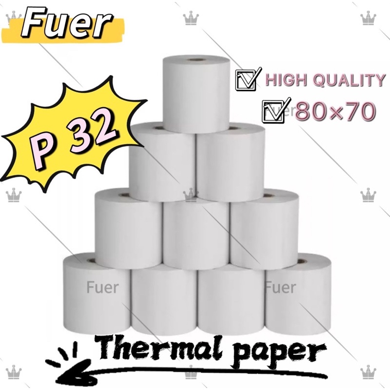 Thermal POS Receipt Paper Glossy Paper 80MM x 70MM Shopee Philippines