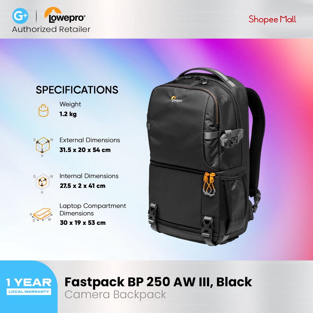 Lowepro Fastpack BP 250 AW III Camera Backpack Shopee Philippines
