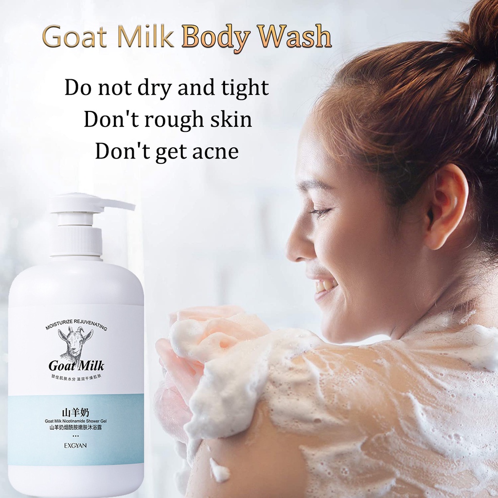 Goat Milk Body Wash Niacinamide Mousse Whitening Shower Gel Improve Dryness Moisturizing Skin